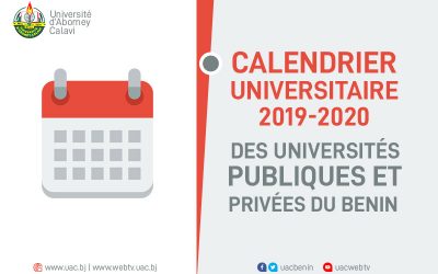 Calendrier Universitaire 2019-2020 des universités publiques et privées du Bénin