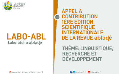 Appel à contribution 1ère édition scientifique internationale de la revue ablɔɖè