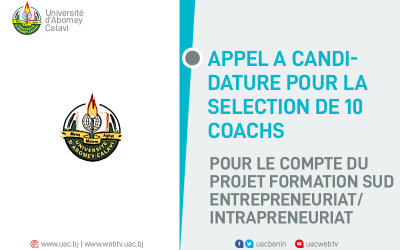 Appel a candidature pour la selection de 10 coachs