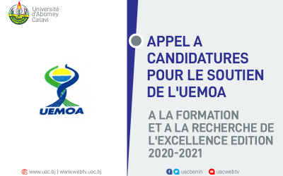 Appel à candidature pour le soutien de l’UEMOA Edition 2020-2021