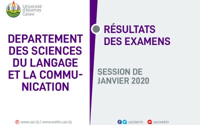 Linguistique : Résultats des examens de la session de Janvier 2020